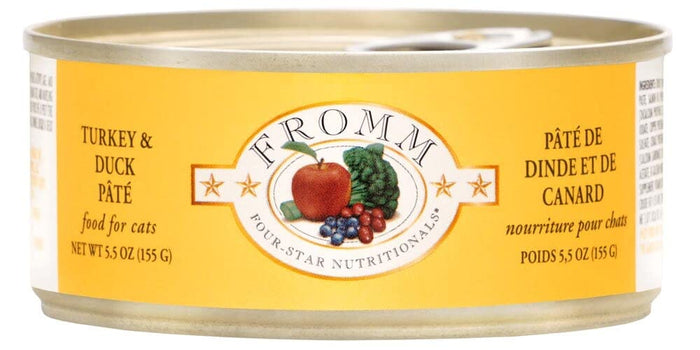 FROMM Four-Star Nutritionals Turkey and Duck Pate Canned Cat Food - 5.5 Oz - Case of 12