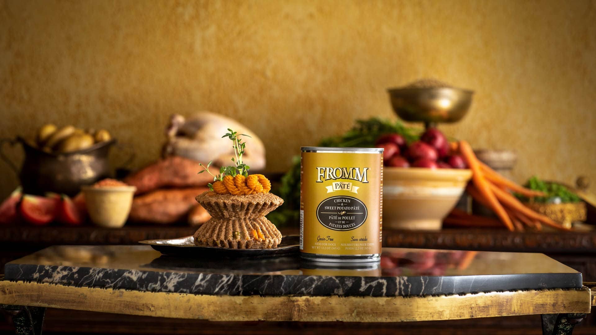 FROMM Gold Grain-Free Chicken and Sweet Potato Pate Canned Dog Food - 12.2 Oz - Case of 12  