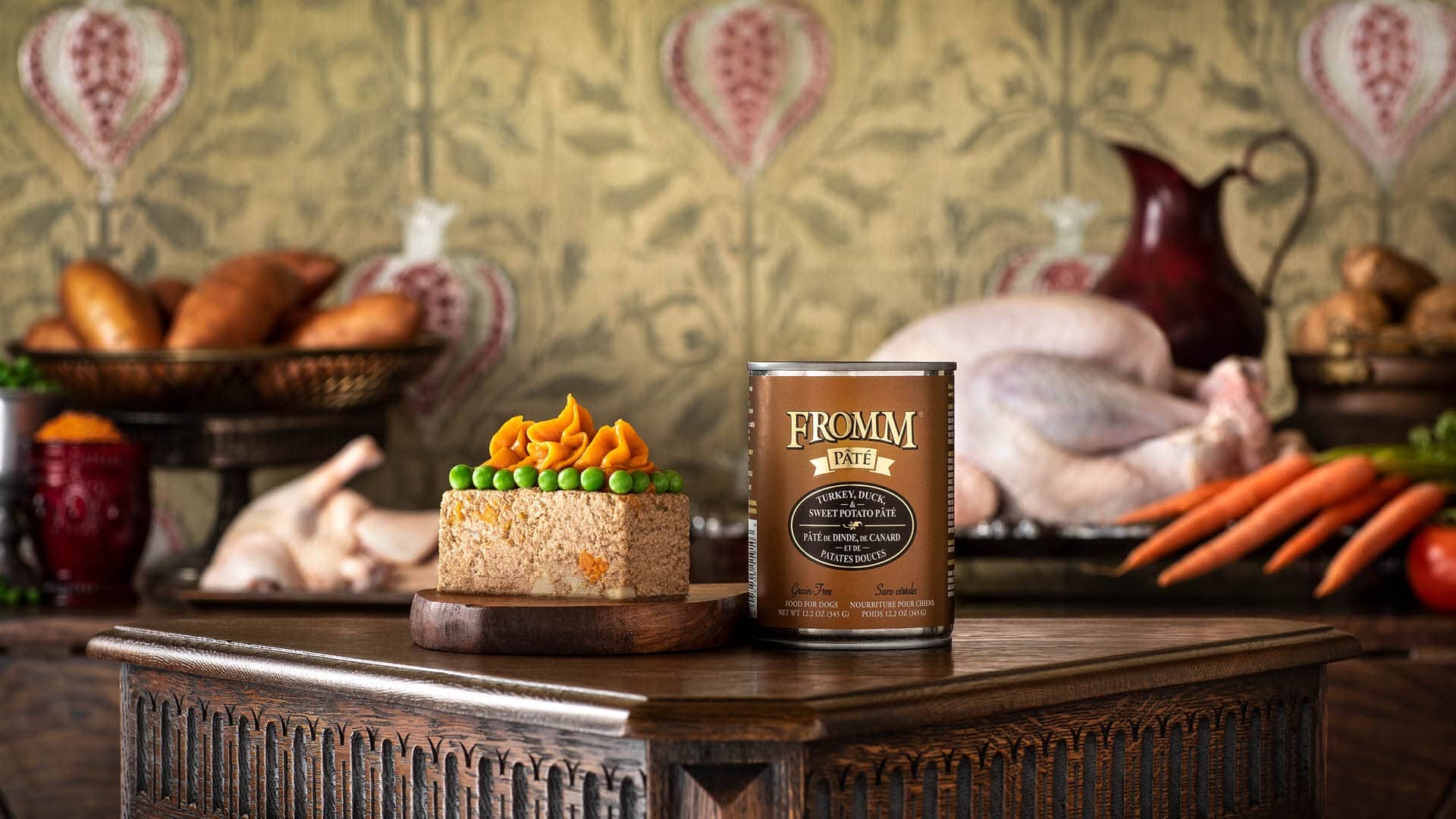 FROMM Gold Grain-Free Turkey Duck and Sweet Potato Pate Canned Dog Food - 12.2 Oz - Case of 12  