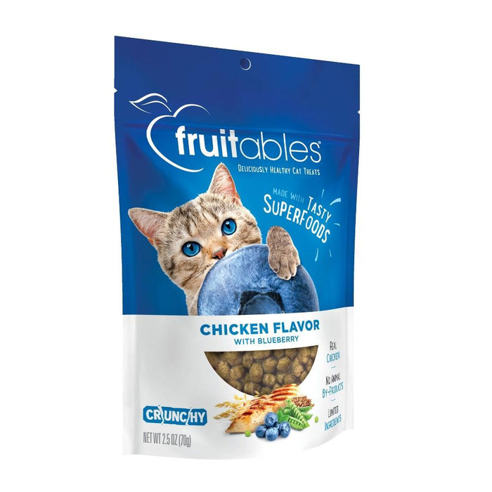 Fruitables Cat Treats Chicken/Blueberry Crunchy Cat Treats - 2.5 oz Bag