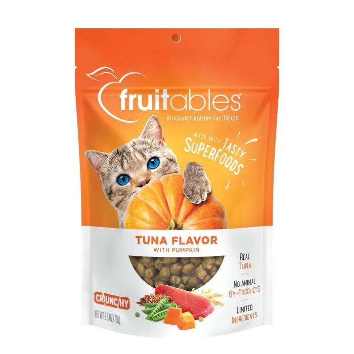 Fruitables Cat Treats Tuna/Pumpkin Crunchy Cat Treats - 2.5 oz Bag