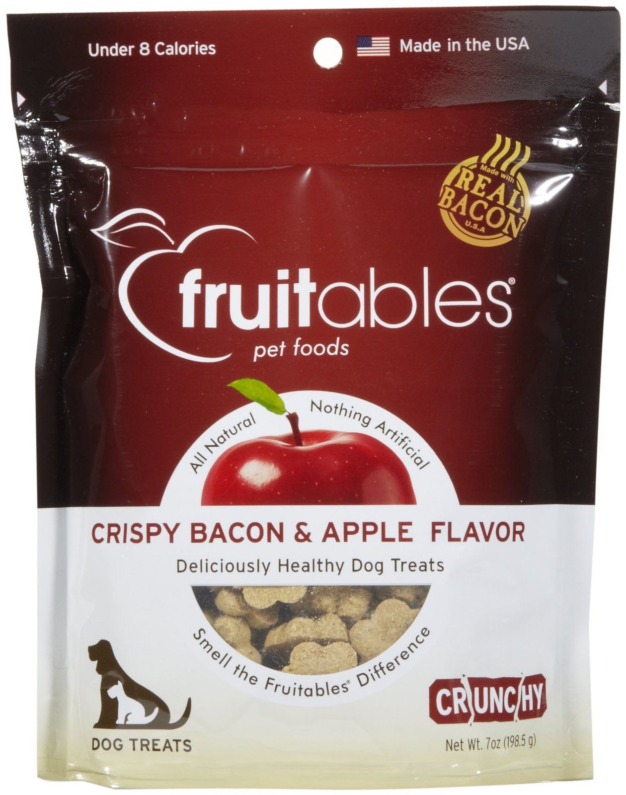 Fruitables Crispy Bacon & Apple Crunchy Dog Treats - 7 oz Pouch  