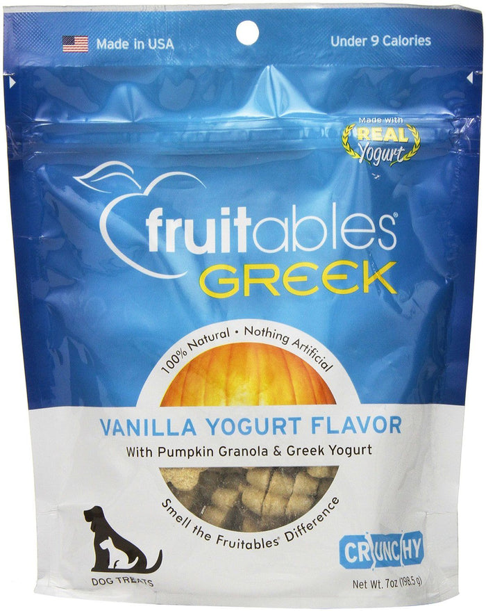 Fruitables Greek Vanilla Yogurt Crunchy Dog Treats - 7 oz Pouch