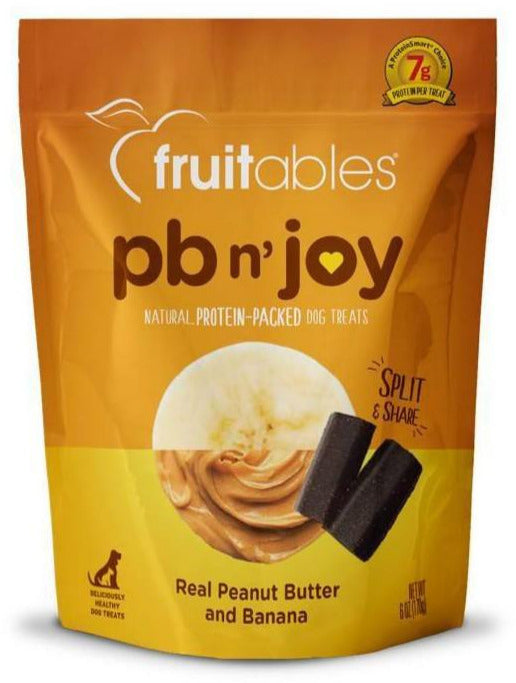 Fruitables PB n' Joy Peanut Butter & Banana Bar Soft and Chewy Dog Treats - 6 oz Pouch  