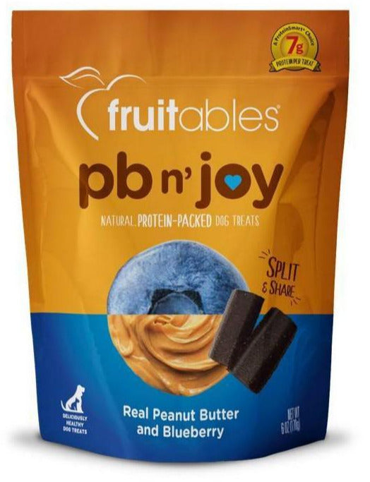 Fruitables PB n' Joy Peanut Butter & Blueberry Bar Soft and Chewy Dog Treats - 6 oz Pouch