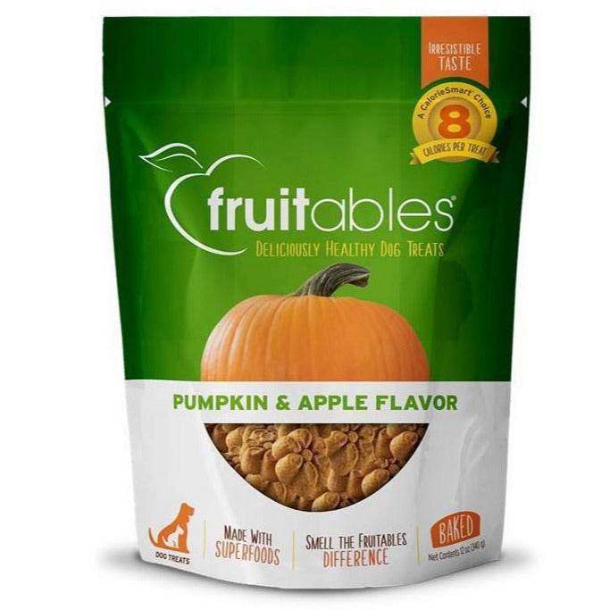 Fruitables Pumpkin & Apple Crunchy Dog Treats - 12 oz Pouch