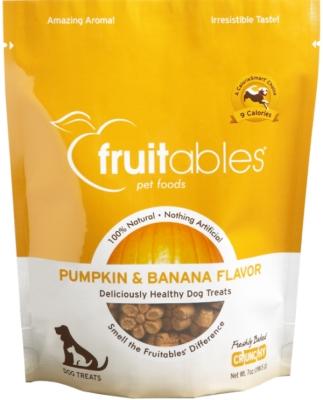 Fruitables Pumpkin & Banana Crunchy Dog Treats - 7 oz Pouch  