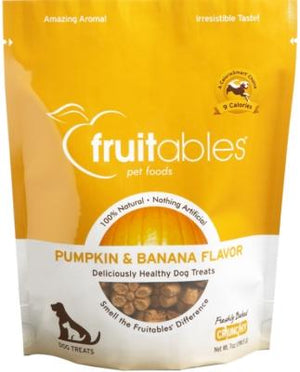 Fruitables Pumpkin & Banana Crunchy Dog Treats - 7 oz Pouch