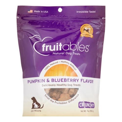 Fruitables Pumpkin & Blueberry Crunchy Dog Treats - 7 oz Pouch  