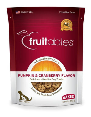 Fruitables Pumpkin & Cranberry Crunchy Dog Treats - 7 oz Pouch