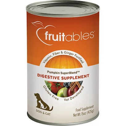 Fruitables Pumpkin Digest Supplement Canned Cat and Dog Food - 15 oz Cans - Case of 12  