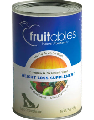 Fruitables Pumpkin Weight Loss Supplement Canned Cat and Dog Food - 15 oz Cans - Case o...