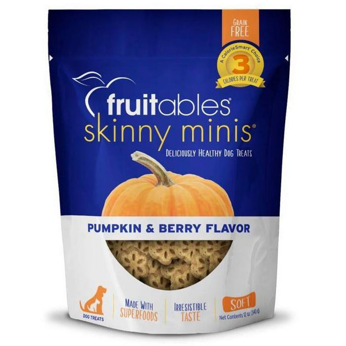 Fruitables Skinny Mini Pumpkin & Berry Soft and Chewy Dog Treats - 12 oz Pouch