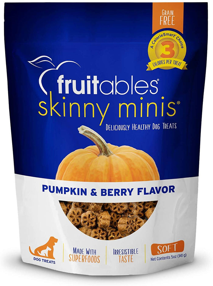 Fruitables Skinny Mini Pumpkin & Berry Soft and Chewy Dog Treats - 5 oz Pouch