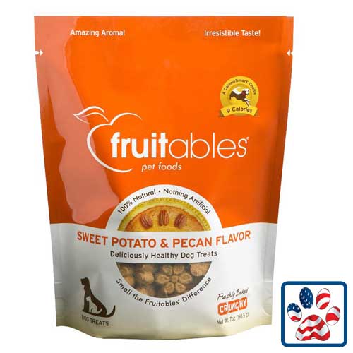 Fruitables Sweet Potato & Pecan Crunchy Dog Treats - 7 oz Pouch  