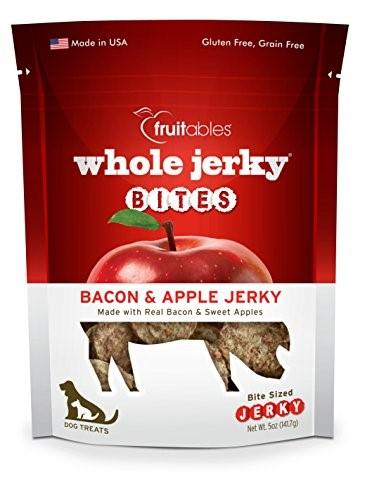 Fruitables Whole Jerky Bites Bacon & Apple Dog Jerky Treats - 5 oz Pouch  