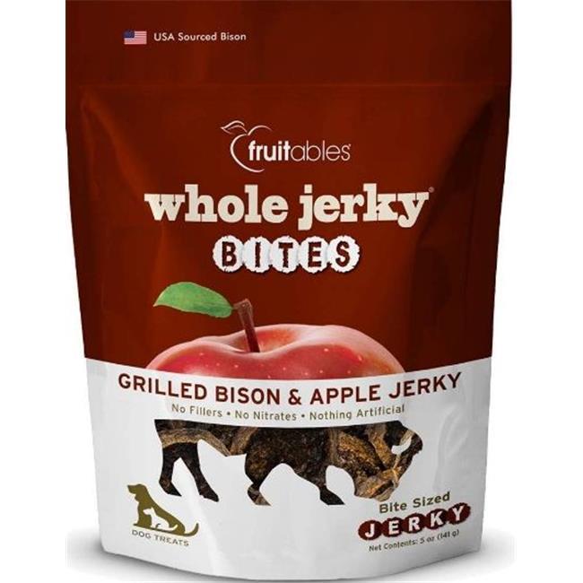 Fruitables Whole Jerky Bites Grilled Bison Dog Jerky Treats - 5 oz Pouch  