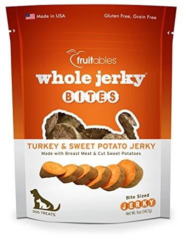 Fruitables Whole Jerky Bites Turkey & Sweet Potato Dog Jerky Treats - 5 oz Pouch  