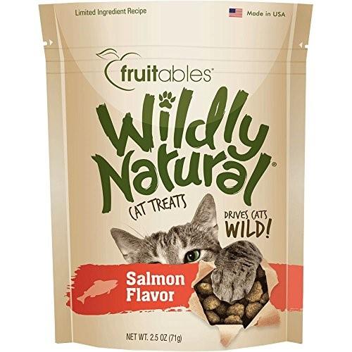 Fruitables Wildly Natural Salmon Crunchy Cat Treats - 2.5 oz Bag  