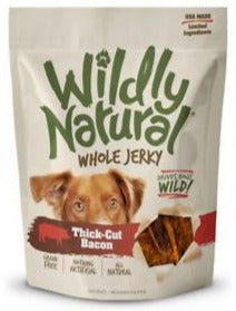Fruitables Wildly Natural Thick Cut Bacon Strips Dog Jerky Treats - 12 oz Pouch