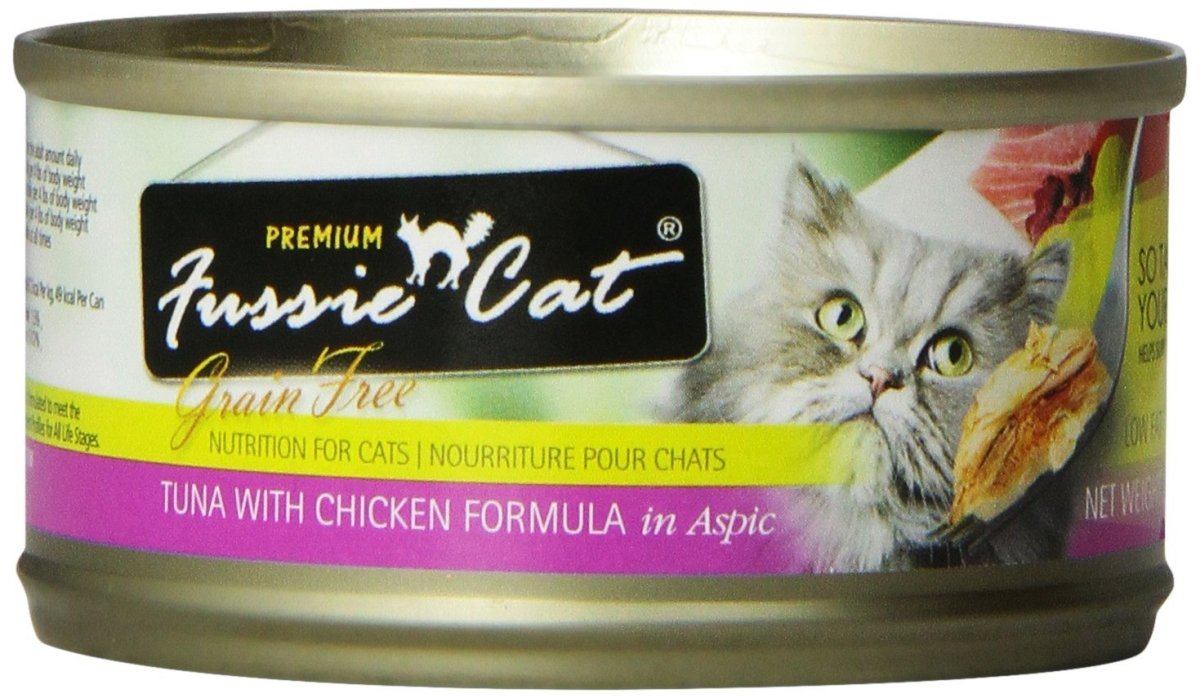 Fussie Cat Premium Tuna with Anchovies Formula in Aspic Canned Cat Food - 24/2.82 oz Cans - Case of 1  