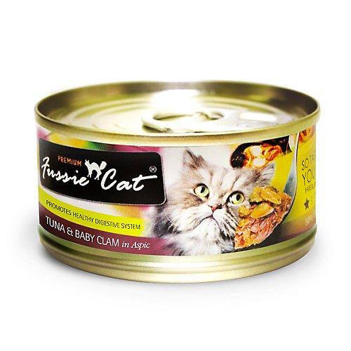 Fussie Cat Premium Tuna with Clams Formula in Aspic Canned Cat Food - 24/2.82 oz Cans - Case of 1  