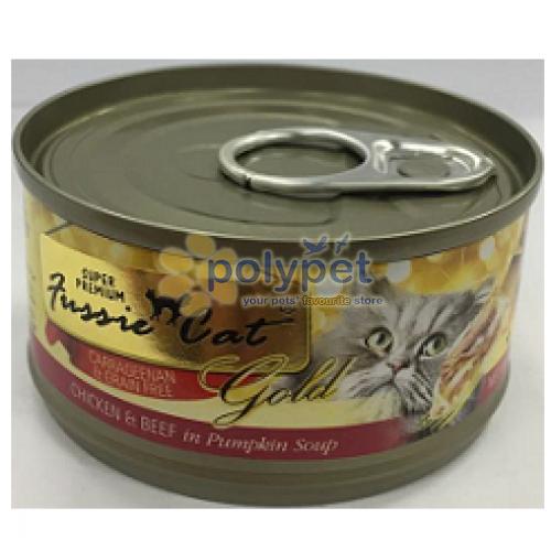 Fussie Cat SP Chicken & Beef Formula in Pumpkin Soup Canned Cat Food - 24/2.82 oz Cans - Case of 1  