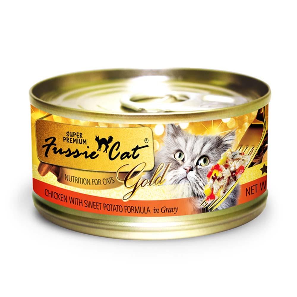 Fussie Cat SP Chicken with Sweet Potato Formula in Gravy Canned Cat Food - 24/2.82 oz Cans - Case of 1  