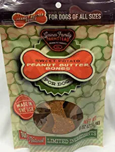 Gaines Family Farm Limited Ingredient Diet Sweet Potato Bone coated with Peanut Butter ...