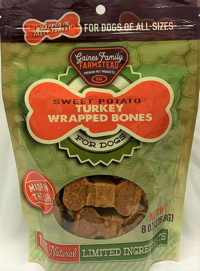 Gaines Family Farm Limited Ingredient Diet Sweet Potato Bone wrapped with Turkey Natura...