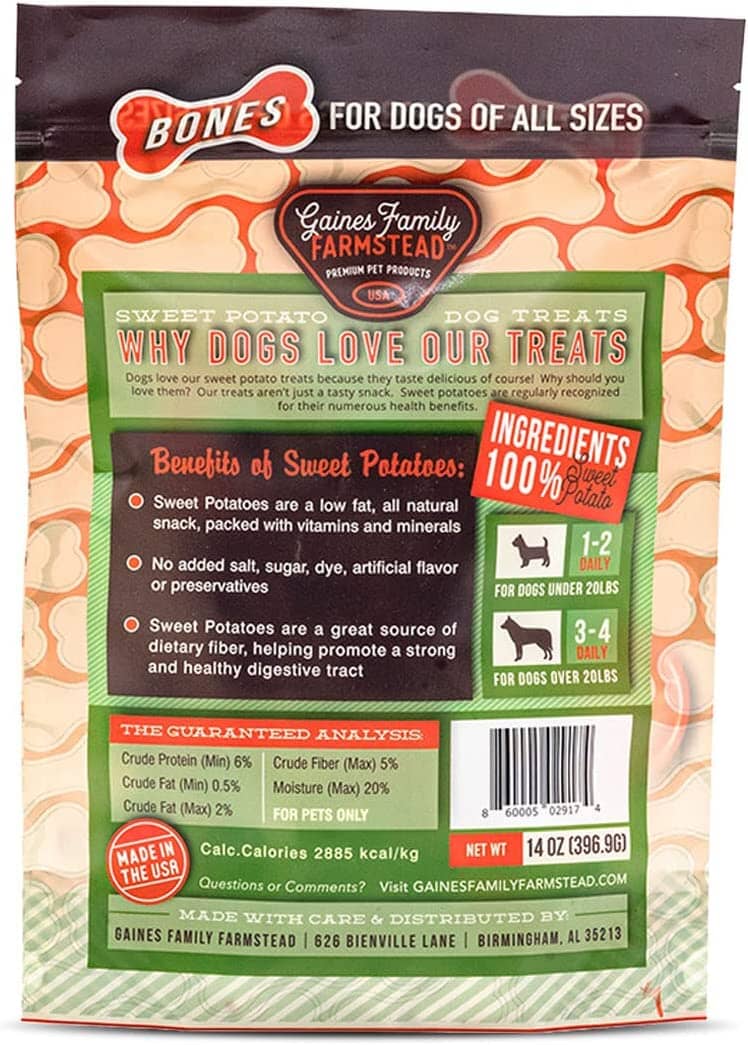 Gaines Family Farm Sweet Potato Wrapped Bones Soft and Chewy Dog Treats - 14 Oz  