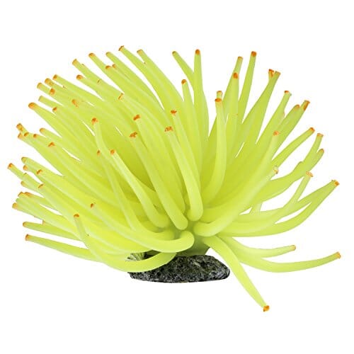 Glofish Aquarium Ornament Anemone Resin Aquatics Decoration - Yellow - Small  