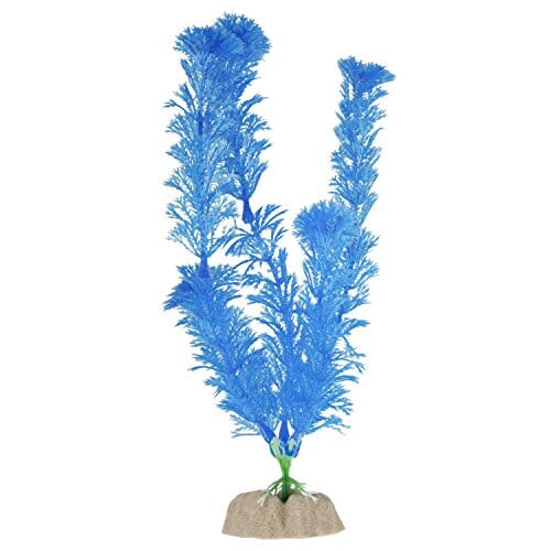 Glofish Fluorescent Single-Color Plastic Aquarium Plant - Blue - Large  