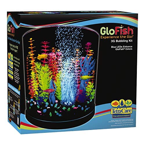 Glofish LED Half Moon Bubbling Aquarium Kit Aquatics Starter Kits - 3 Gal