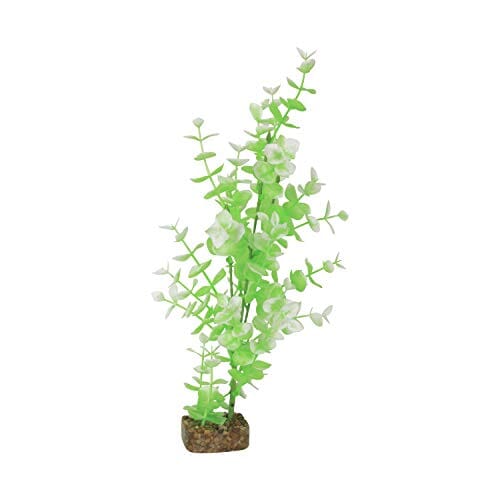 Glofish Multi-Color Plastic Aquarium Plant - Green and White - Large  