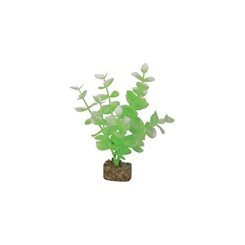Glofish Multi-Color Plastic Aquarium Plant - Green and White - Small  