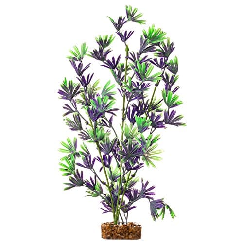 Glofish Multi-Color Plastic Aquarium Plant - Purple and Green - Large  