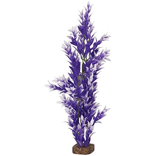 Glofish Multi-Color Plastic Aquarium Plant - Purple and White - Large  