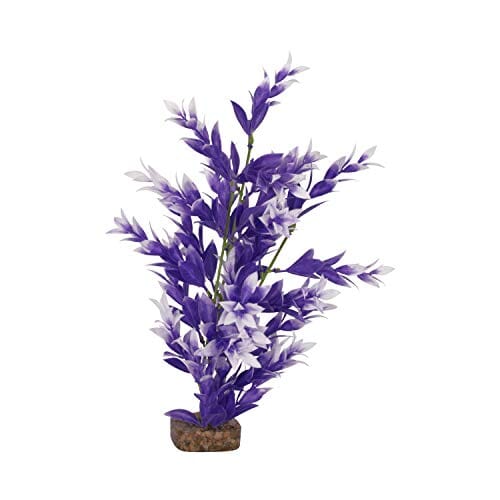 Glofish Multi-Color Plastic Aquarium Plant - Purple and White - Medium  