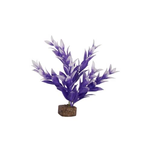 Glofish Multi-Color Plastic Aquarium Plant - Purple and White - Small  