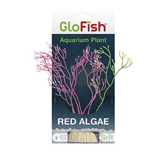 Glofish Plastic Aquarium Plant - Red Algae - Small