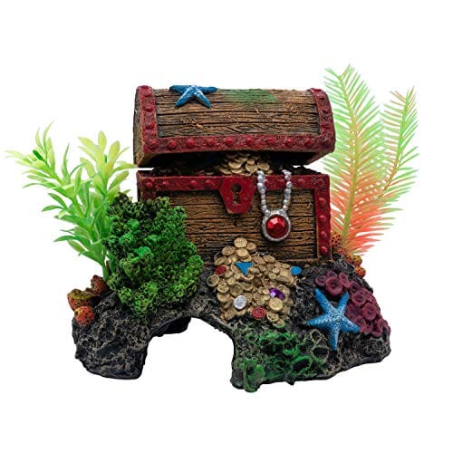 Glofish Treasure Chest Air Pump Decor Resin Aquatics Decoration  