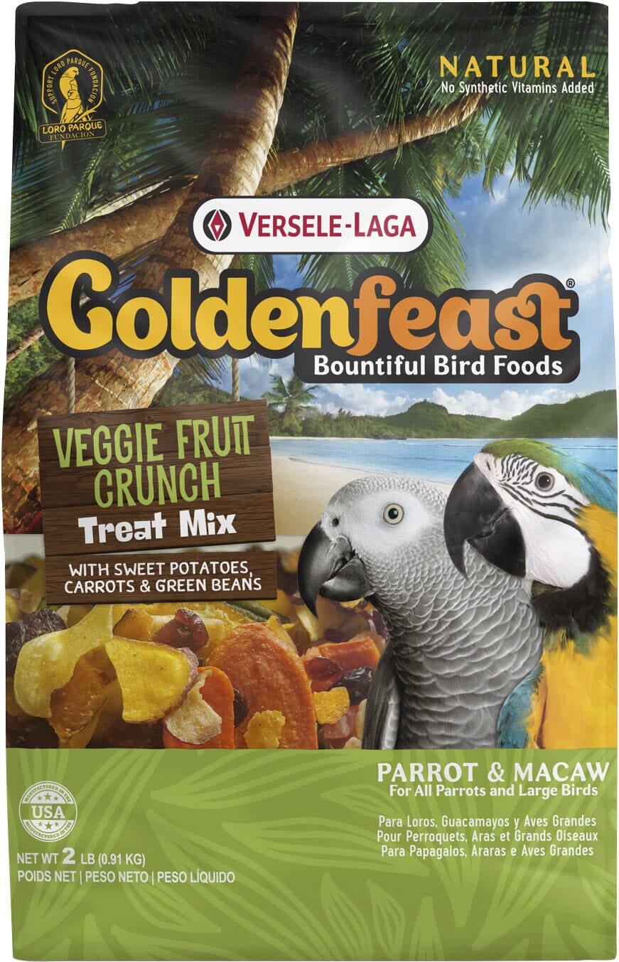 Goldenfeast Veggie Fruit Crunch Treat Mix Parrot Bird Food - 2 Lbs  