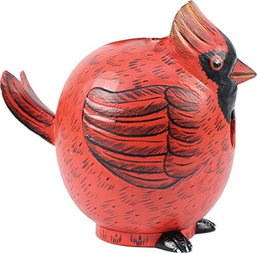 Gord-O Cardinal Bird Wild Bird House - Red/Black - 8.8 X 5.9 X 7.2 In  