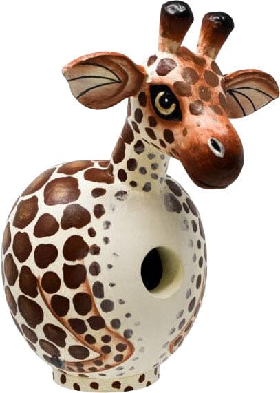 Gord-O Giraffe Bird House - Brown/White - 9 X 6 X 9.5 In  