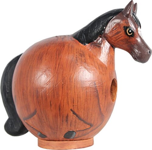 Gord-O Horse Bird House - Brown - 7.5 X 4.7 X 12.6 In  