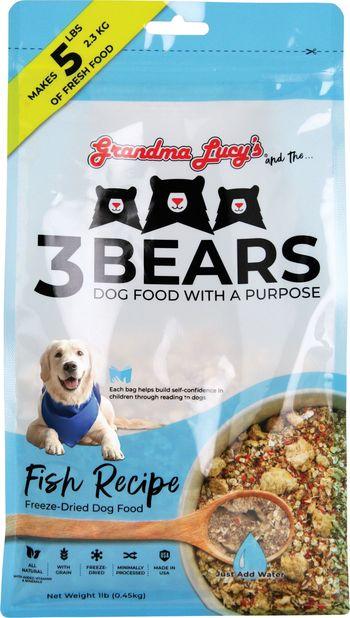 Grandma Lucy's 3 Bears Fish Dog Food Freeze-Dried Dog Food - 1 lb  