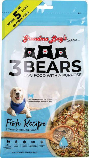 Grandma Lucy's 3 Bears Fish Dog Food Freeze-Dried Dog Food - 1 lb