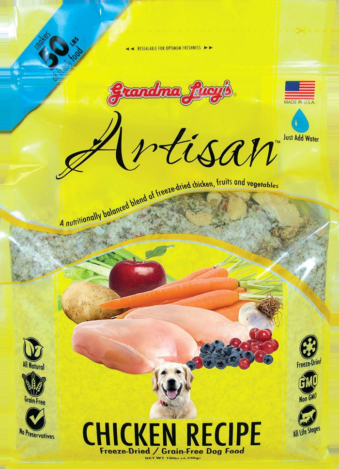 Grandma Lucy's Artisan Grain-Free Chicken Freeze-Dried Dog Food - 10 lb Bag