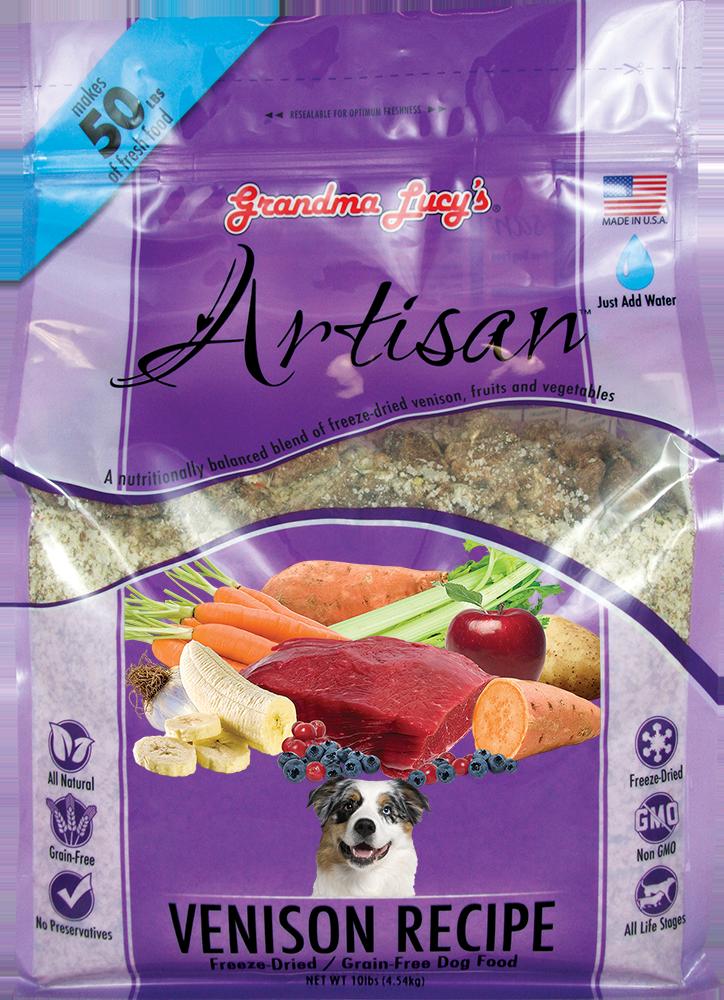 Grandma Lucy's Artisan Grain-Free Venison Freeze-Dried Dog Food - 10 lb Bag  